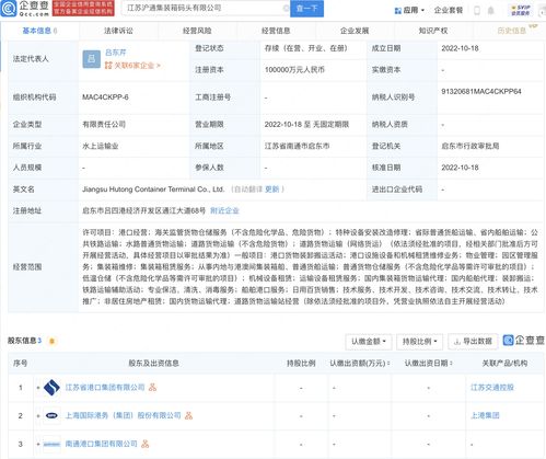 上港集團投資成立滬通集裝箱碼頭公司,注冊資本10億元